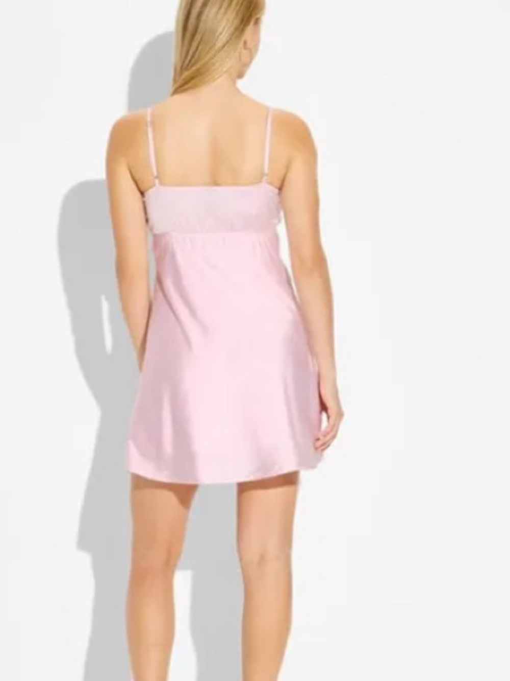 wild fable Pink Satin Lace-Trim Mini Slip Dress - Picture 2 of 7
